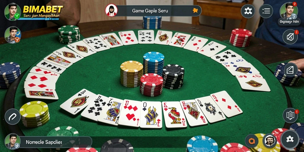 Tampilan gameplay seru dari game Gaple BIMABET.