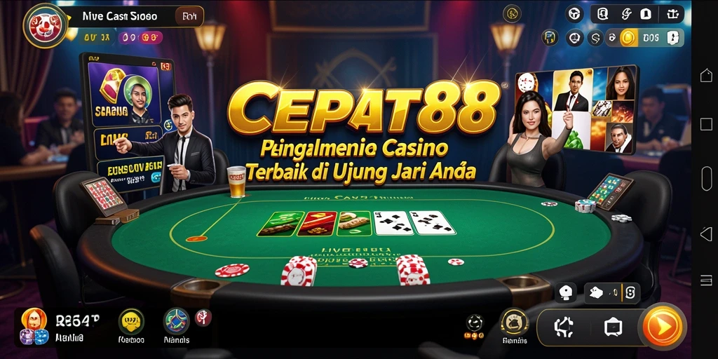 Screenshot gameplay Live Casino yang menampilkan dealer profesional dalam aksi.