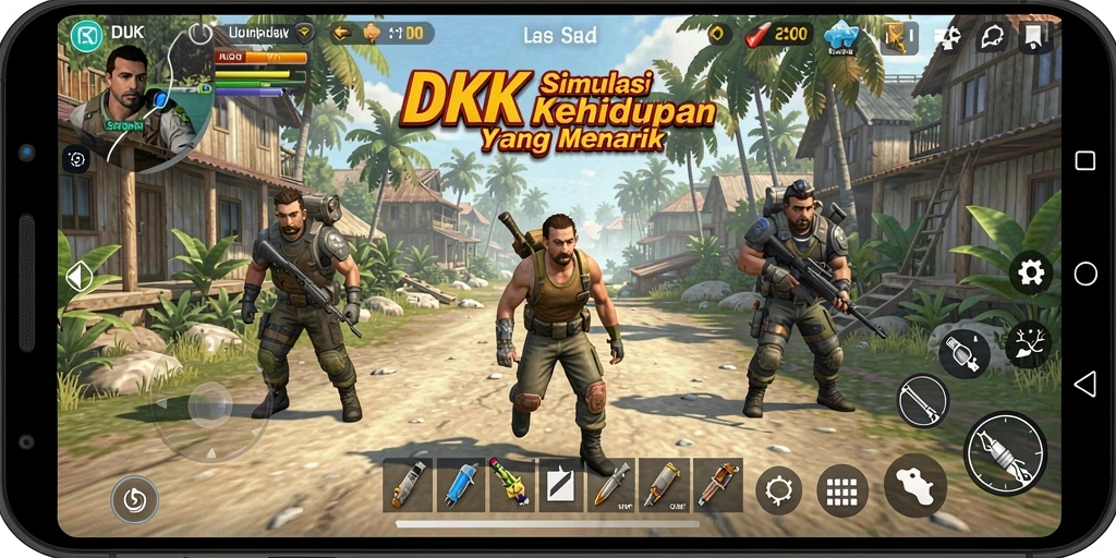 Tampilan gameplay DKK yang menarik dan penuh warna.