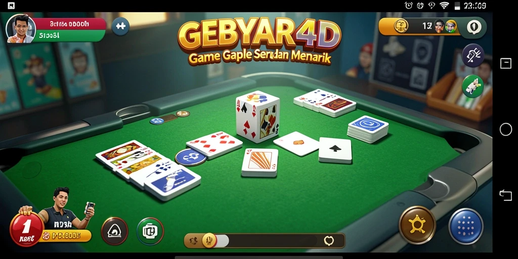 Screenshot GEBYAR4D menampilkan gameplay seru dan interaktif Gaple.