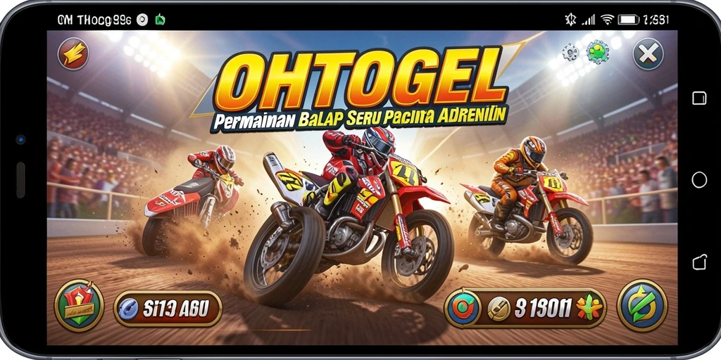 Screenshot utama OHTOGEL menampilkan aksi balapan yang mendebarkan.
