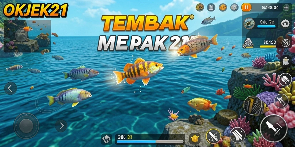 Tampilan gameplay Tembak Ikan di OKJEK21 yang seru.