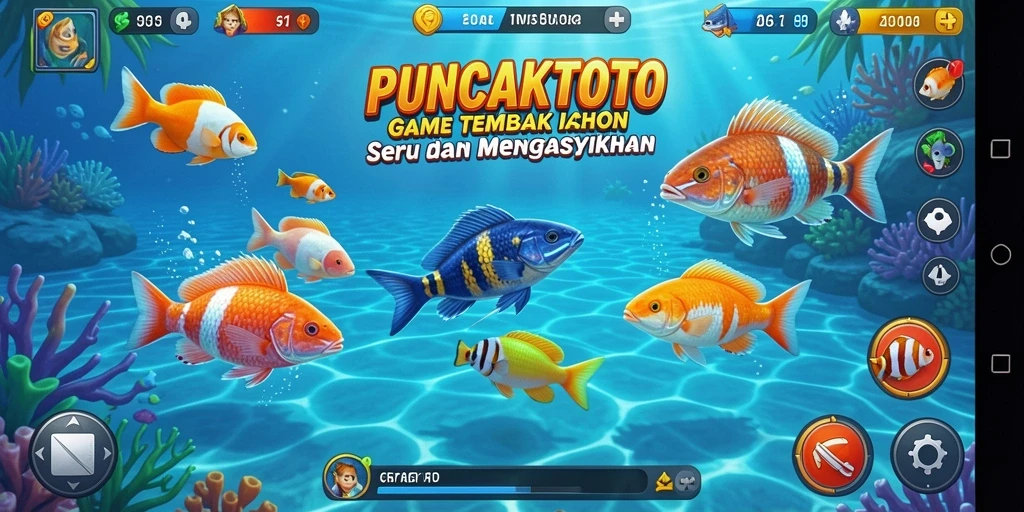 Tangkapan layar menunjukkan aksi menarik dalam gameplay Tembak Ikan PUNCAKTOTO.