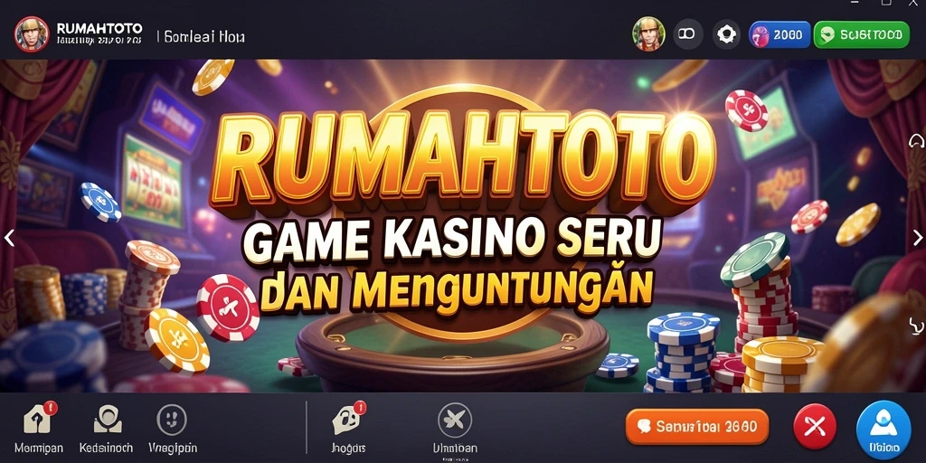 Screenshot gameplay RUMAHTOTO dengan tampilan permainan Kasino yang menarik.