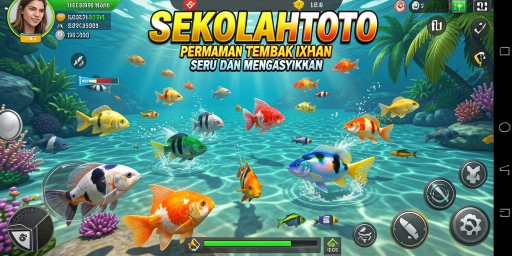 Tampilan seru gameplay Tembak Ikan di SEKOLAHTOTO.