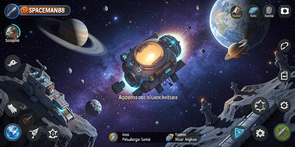 Tangkapan layar menarik gameplay SPACEMAN88 di luar angkasa.