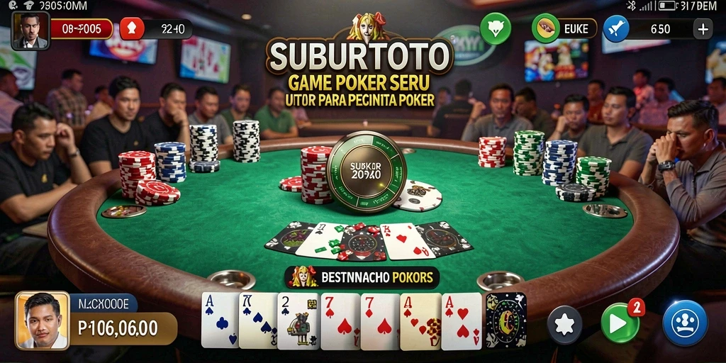 Tampilan gameplay Poker yang mendebarkan di SUBURTOTO.