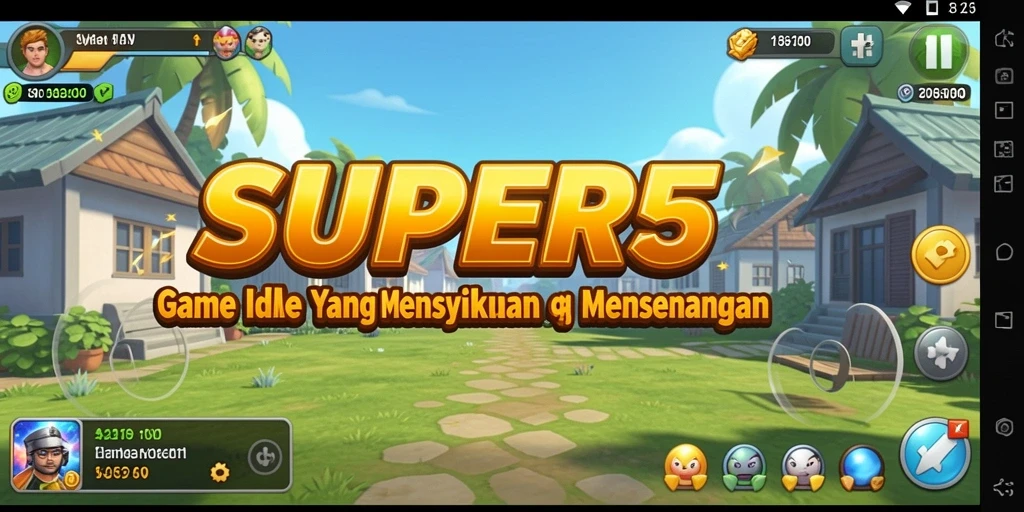 Tampilan screenshot gameplay <strong>SUPER5</strong> menampilkan karakter yang aktif mengumpulkan sumber daya.