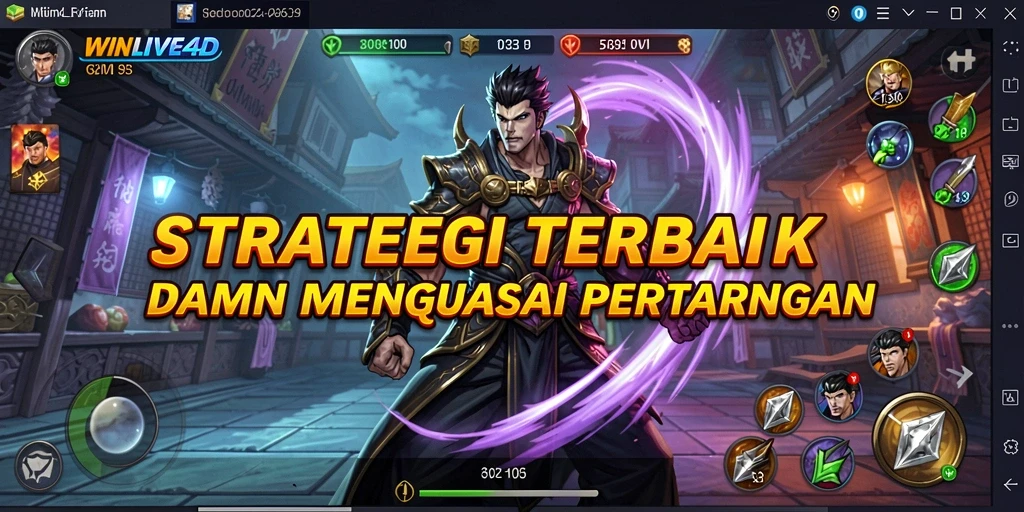 Tangkapan layar gameplay dari <strong>WINLIVE4D</strong> menampilkan strategi cerdas dalam pertempuran.