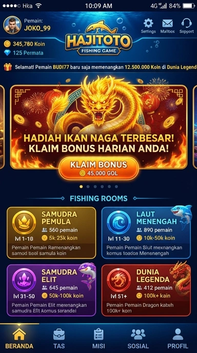 Tampilan antarmuka aplikasi hajitoto yang sederhana dan menarik.
